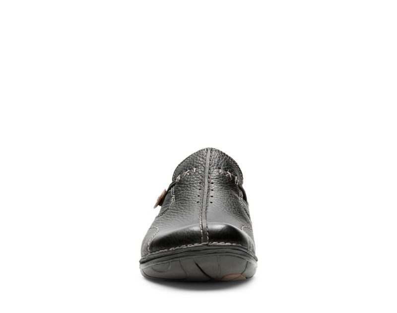 Clarks Un Loop Flat Shoes Black Women - India T0U1377-Y7