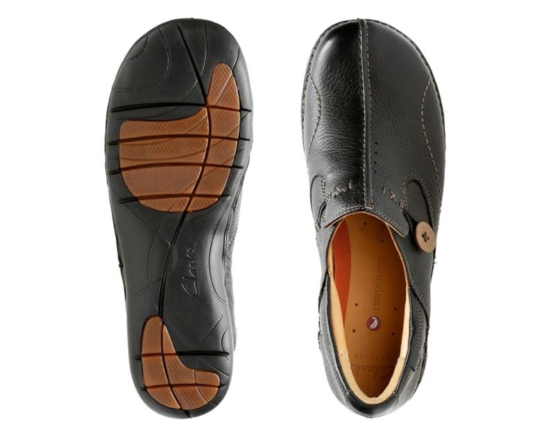 Clarks Un Loop Flat Shoes Black Women - India T0U1377-Y7