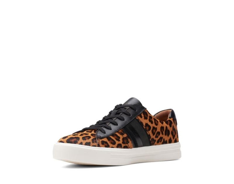Clarks Un Maui Band Canvas Shoes Brogues & Lace Ups Leopard Women - India N1Q9458-W5