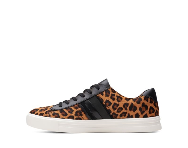 Clarks Un Maui Band Canvas Shoes Brogues & Lace Ups Leopard Women - India N1Q9458-W5