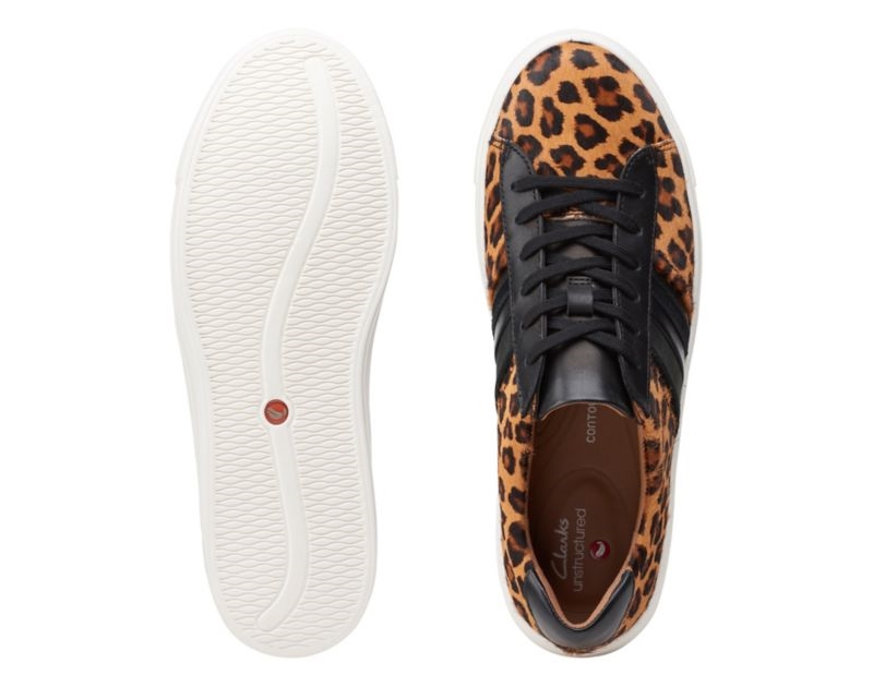 Clarks Un Maui Band Canvas Shoes Brogues & Lace Ups Leopard Women - India N1Q9458-W5