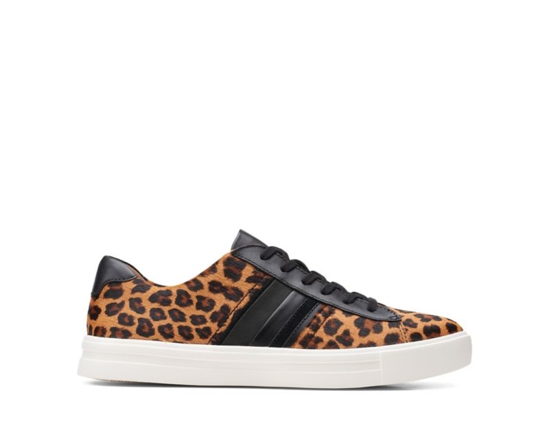 Clarks Un Maui Band Canvas Shoes Brogues & Lace Ups Leopard Women - India N1Q9458-W5