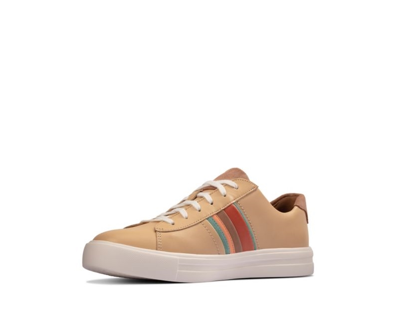 Clarks Un Maui Band Trainers Flat Shoes Light Brown Women - India B2U4459-N2