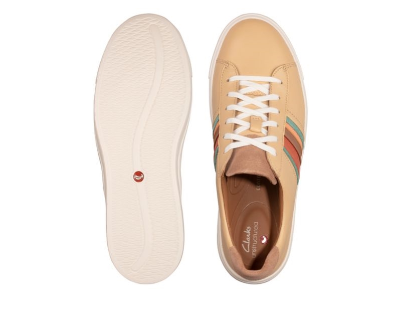 Clarks Un Maui Band Trainers Flat Shoes Light Brown Women - India B2U4459-N2