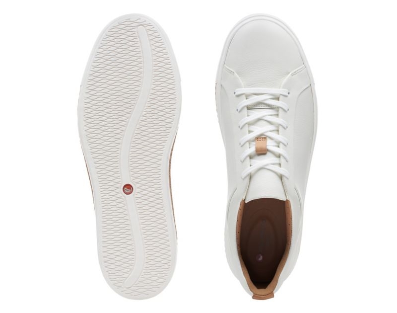 Clarks Un Maui Lace Trainers Flat Shoes White Women - India X1W5234-G1