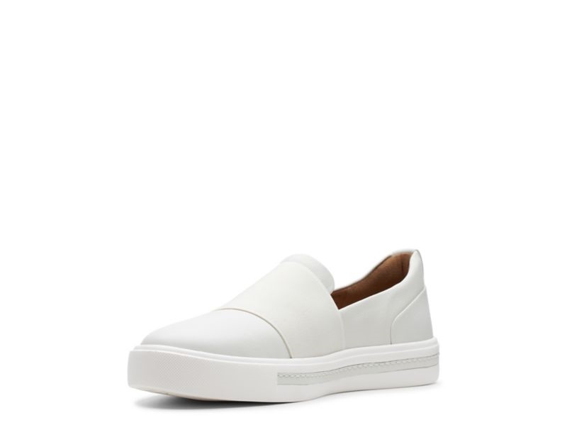 Clarks Un Maui Step Trainers Wide Fit Shoes White Women - India F3X2393-B9