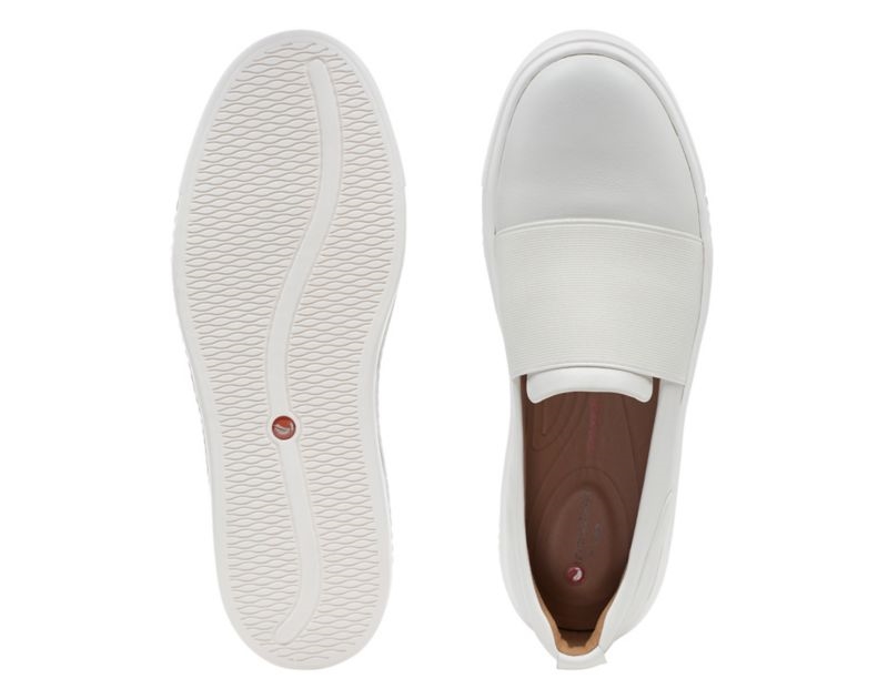 Clarks Un Maui Step Trainers Wide Fit Shoes White Women - India F3X2393-B9