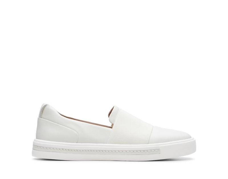 Clarks Un Maui Step Trainers Wide Fit Shoes White Women - India F3X2393-B9
