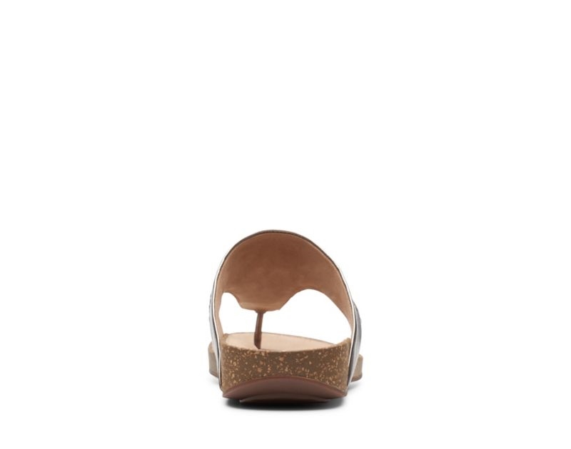 Clarks Un Perri Vibe Flat Sandals Gold Metal Women - India A6G7178-B1