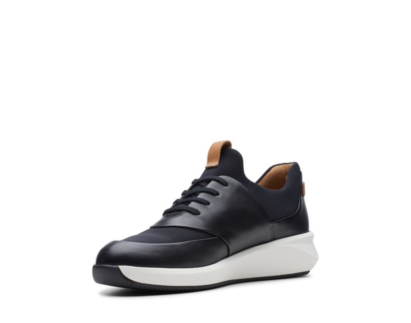 Clarks Un Rio Lace Trainers Black Shoes Black Women - India L1Q5146-E0