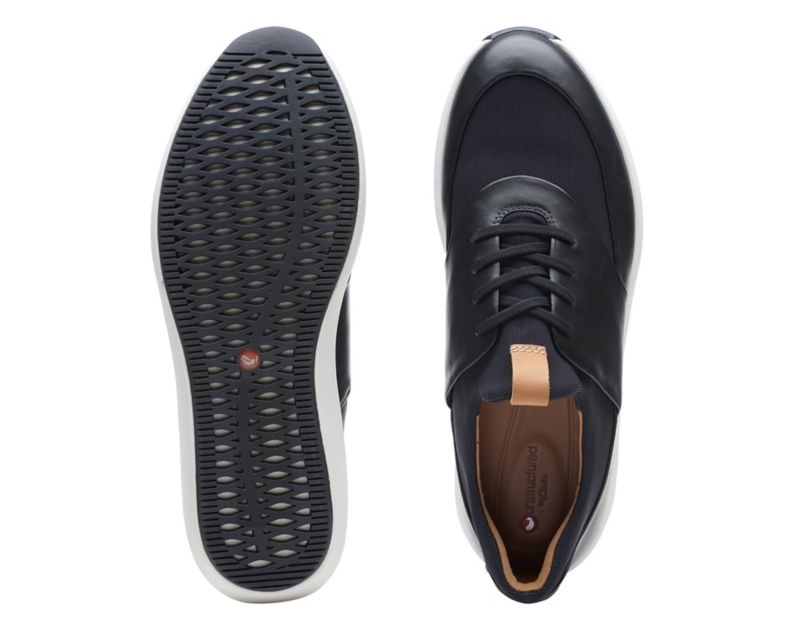 Clarks Un Rio Lace Trainers Black Shoes Black Women - India L1Q5146-E0