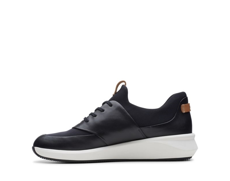 Clarks Un Rio Lace Trainers Black Women - India W3X1088-C2