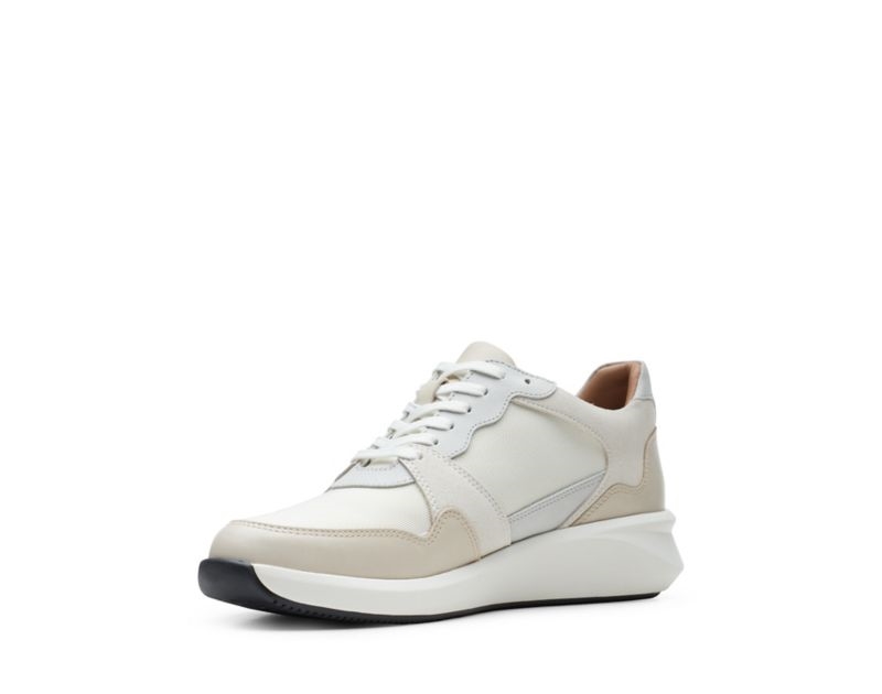 Clarks Un Rio Run Trainers White Women - India P0R8549-M7