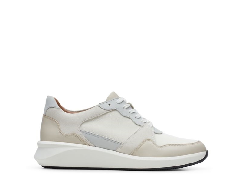 Clarks Un Rio Run Trainers White Women - India P0R8549-M7