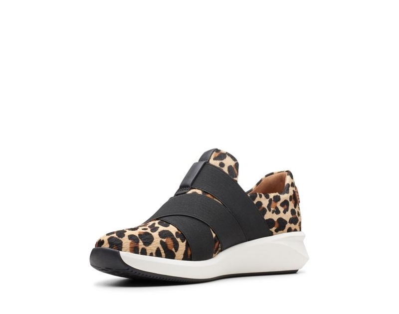 Clarks Un Rio Strap Trainers Leopard Women - India K3N8170-Y5
