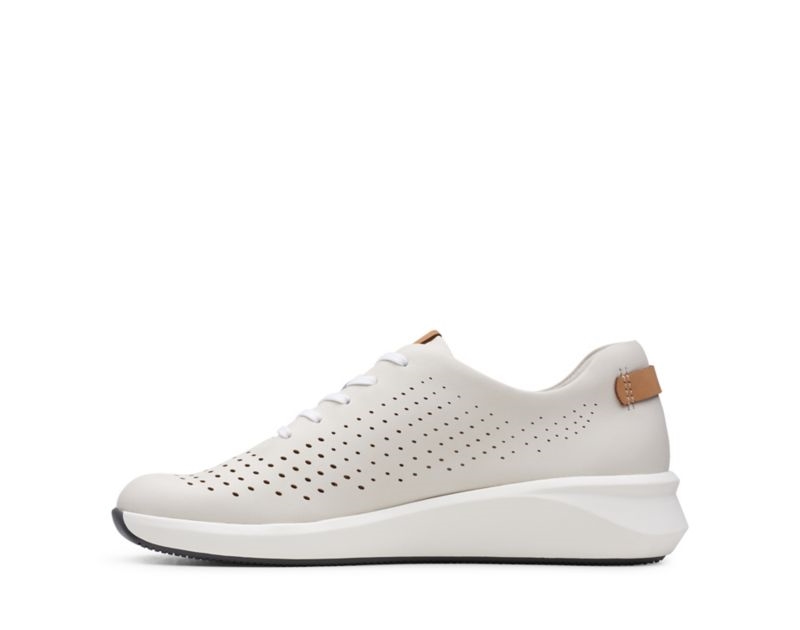 Clarks Un Rio Tie Trainers White Women - India B3G0886-L0