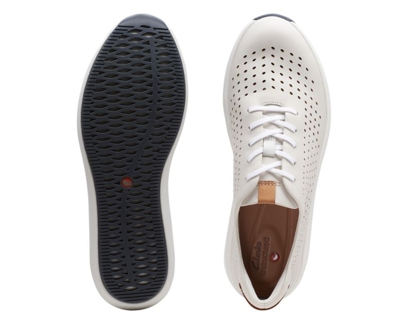 Clarks Un Rio Tie Trainers White Women - India B3G0886-L0