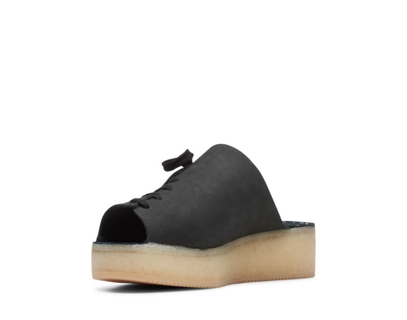 Clarks Wallacraft Open Sandals Wedge Sandals Black Women - India W8C7539-D5