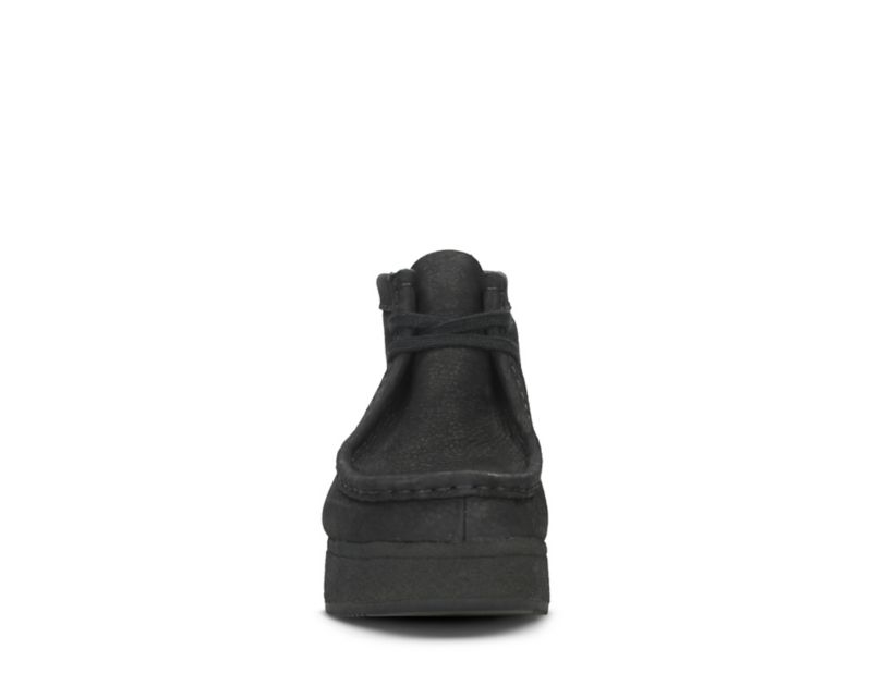 Clarks Wedge Wallabee Boots Black Women - India Y3W5352-J1