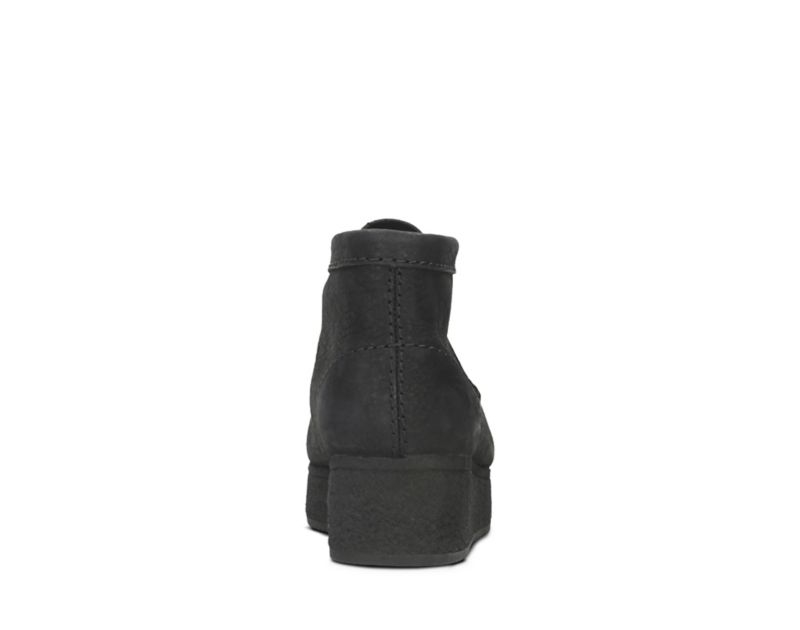 Clarks Wedge Wallabee Boots Black Women - India Y3W5352-J1