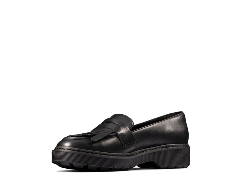 Clarks Witcombe Dawn Loafers Flat Shoes Black Women - India P9Y4094-S5