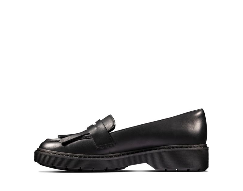 Clarks Witcombe Dawn Loafers Flat Shoes Black Women - India P9Y4094-S5