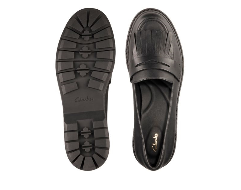 Clarks Witcombe Dawn Loafers Flat Shoes Black Women - India P9Y4094-S5