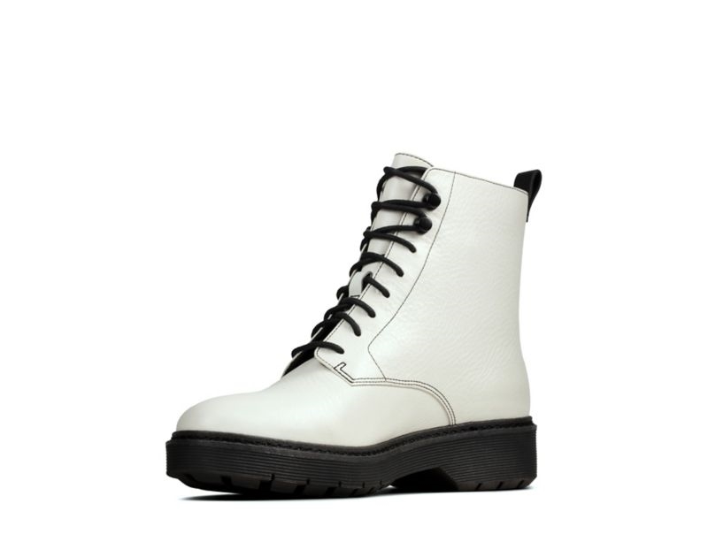 Clarks Witcombe Hi Boots Ankle Boots White Women - India E7R4091-O8